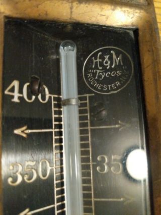 VINTAGE H & M TYCOS CO.  BRASS STEAMSHIP/BOILER THERMOMETER 1894 3