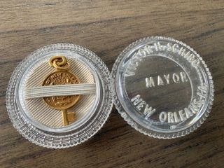 Vintage Key To The City Of Orleans Gold Plated Pendant Charm