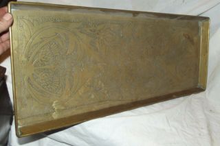 Antique Large Scottish 25 3/4 " X 10 " Arts And Crafts Brass Gallery Tray