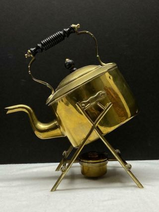 19th Century Arts And Crafts William Soutter & Son Brass Spirit Kettle & Stand