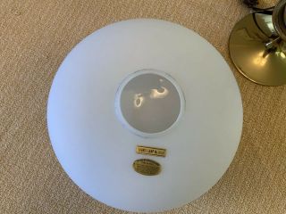 Mid Century Modern LAUREL LAMP BRASS Mushroom 6301 Blown Glass Globe Italy 4