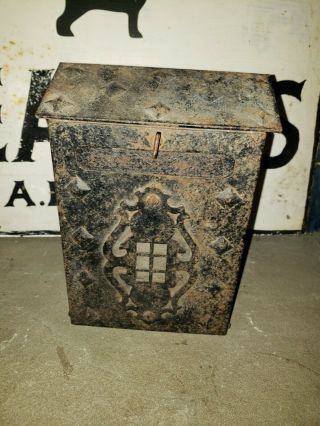 Vintage Mission/arts And Crafts Cast Iron Mailbox