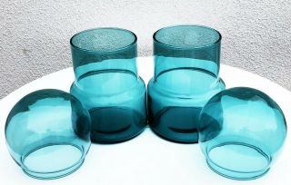 1 ITALIAN EMPOLI AQUA GLASS CANISTER APOTHECARY JAR MCM SCANDINAVIAN MODERNIST 3