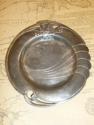 Stylish Small Pewter Art Nouveau Wmf Trinket Dish C.  1900.