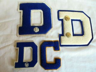 4 Vintage High School Sports Letterman Jacket Letter Patches 3 " D " & 1 " C "