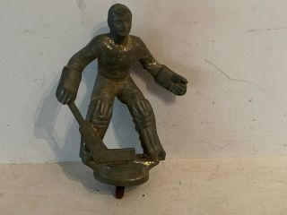 Antique Art Deco Ice Hockey Goalie Goaltender Goal Lead Trophy Topper