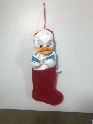 Vintage Disney Donald Duck Plush Christmas Stocking 20 "