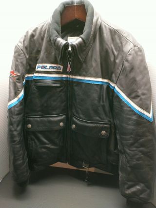 Vintage Mens Hein Gericke Polaris Snowmobile Leather Jacket Size Large L