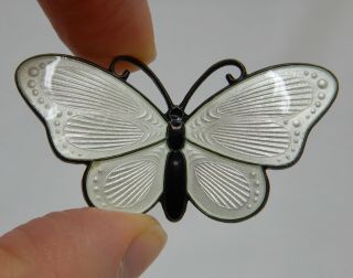 Vintage Ivar T.  Holth Norway Sterling Silver Enamel Butterfly Pin Brooch - 82139