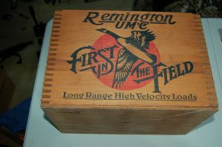 Remington 12 Gauge Shotgun Shot Shell Ammo Duck Print Empty Wood Box Case Crate