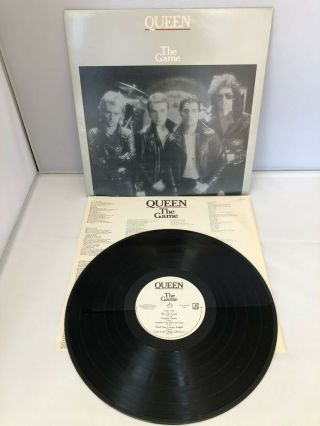 Queen ‎the Game Lp 1980 Inner Lyric Picture Sleeve Ex Vinyl Elektra
