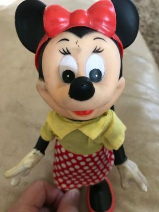 Vintage 60s Walt Disney / Dakin & Co Minnie Mouse Plastic Doll Hong Kong