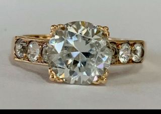 Gorgeous Vintage Ring,  Large White Topaz,  14k Solid Yellow Gold