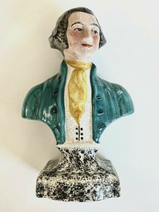 1850 George Washington Staffordshire Handpainted Bust America 