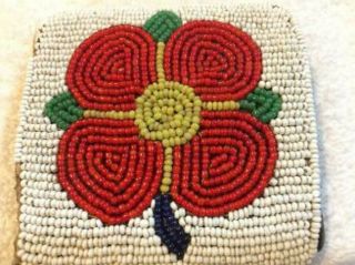 Vintage Native American Indian Beaded Coin Purse Bag