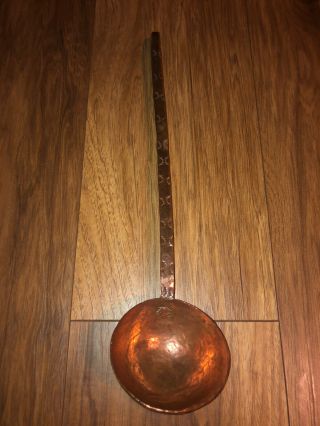 Arts And Crafts Hand Beaten Copper Ladle