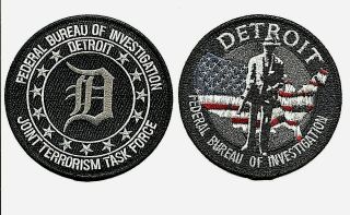 Police Patch Fbi Detroit Michigan Set Of 2 Federal Bureau Of Investigation