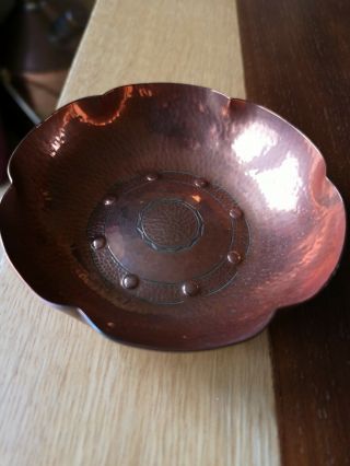 Lri Borrowdale Arts And Crafts Copper Pin Dish 10cms
