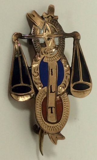 Vintage Odd Fellows Lapel Pin - 10k Gold & Gold Filled Enamel Flt Member