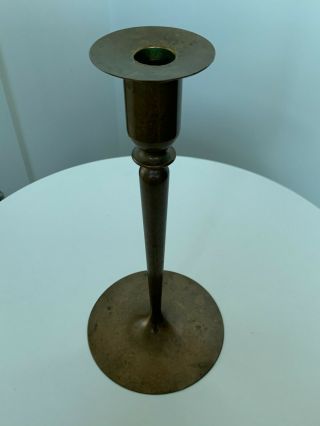 Arts & Crafts Movement Jarvie Style Heavy Brass Bronze Candlestick Unsigned