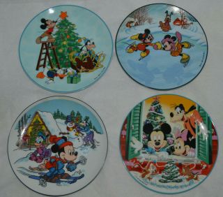 (4) Vintage (1983 - 1986) Schmid Walt Disney Characters (mickey And Some Gang)