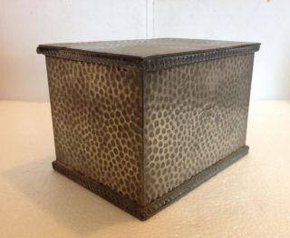 ARTS AND CRAFTS STYLE PEWTER BOX SHAPE 3456 PROBABLY A TEA CADDY 2