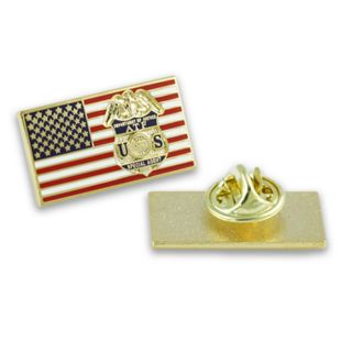Atf U.  S.  Special Agent On U.  S.  Flag Hat Lapel Pin