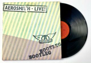 AEROSMITH Live Bootleg Double Vinyl LP (1978 Columbia) w/ Band Color Poster Good 2