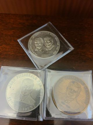 (3) Rare Vintage Coin Token John F Kennedy Lyndon B Johnson Democrat White House