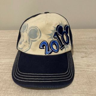 Disney Mickey Mouse Vintage Baseball Hat Cap 2010 Blue And White Adjustable