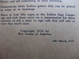 BSA Indian Lore Merit Badge Series Booklet,  Copyright 1932 3