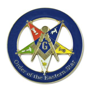 Patron Order Of The Eastern Star Round Masonic Auto Emblem - [3  Diameter]