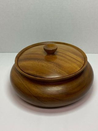 Hand Turned Wood Bowl Mid Centry Modern 12” Wide 4.  5 “ Deep