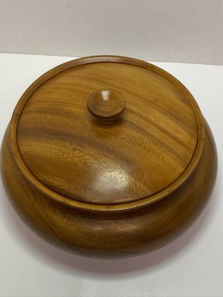 Hand turned Wood Bowl Mid Centry Modern 12” Wide 4.  5 “ Deep 2
