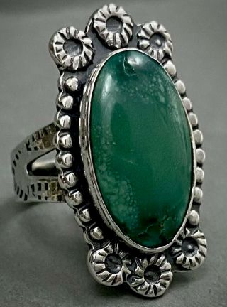Vintage Harvey Era Navajo Sterling Silver Royston Turquoise Ring Gorgeous