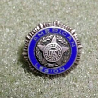 Vintage American Legion Us Screw Back Lapel Pin Back Signed Sterling Silver Pat.