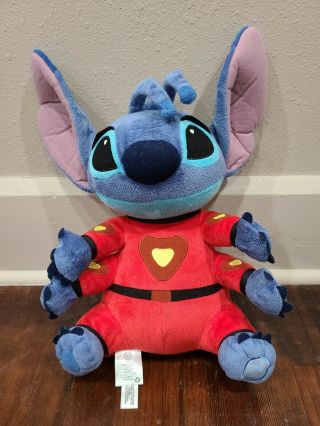 Disney Store Lilo Stitch Plush Experiment 626 Six Arm Alien Red Suit Stuffed 16 "