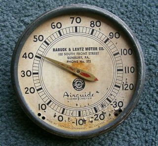 Rare Vintage Packard Dealer Airguide Car Thermometer - Rabuck & Lentz Sunbury Pa