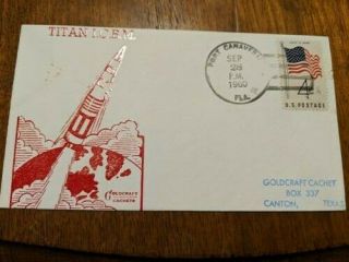 1960 Titan I.  C.  B.  M Rocket Ready To Go Embossed Mark On Envelope