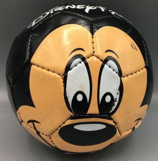 Walt Disney World Parks Black Mini 6 " Soccer Inflatable Ball Mickey Mouse