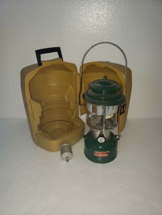 Vintage Camping 1971 Coleman Lantern Model 220 F With Funnel And Case