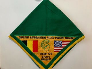Vintage Boy Scouts Of America Troop 125 Shape,  Belgium Neckerchief Embrodiered