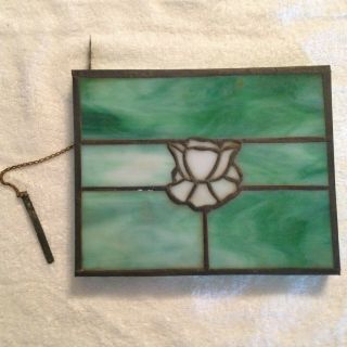 Vintage Stained Glass Rose Leaded Sun Wall Hanging Or Window Suncatcher
