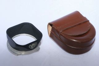 Rolleiflex Rollei Tlr Bay Ii Vintage Metal Lens Hood With Case.  Made In Germany.
