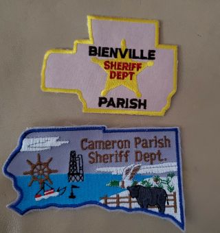Two Different Louisiana Sheriff Patches: Bienville And Cameron Parishes