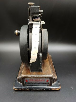 Vintage Monarch Pathfinder Ticket Price Tag Label Printing Machine,  Wood Base 3