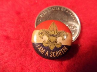 - Rare 1940 Boy Scout " I Am A Scouter " Button
