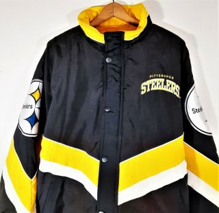 Vintage Pittsburg Steelers Starter Jacket Coat Puffer Pro Line 80s 90s Euc Xl
