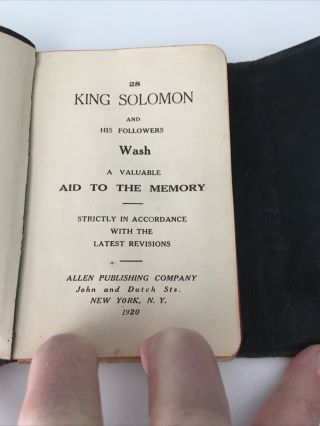 Vintage King Solomon and His Followers 1920 Masonic Rule Book/Wooden Disc 3