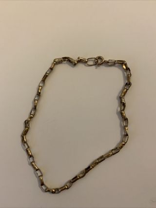 Vintage Fine Linked But Strong 9ct Gold Bracelet 4.  5g